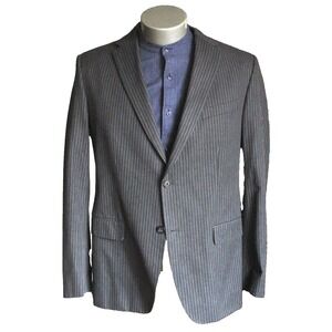 charcoal pinstripe Banana Republic cotton blazer jacket sport suit‎ coat 44 R